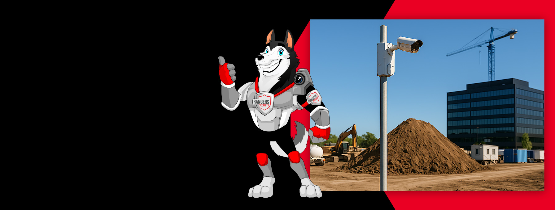 Mascot representing Rangers Security Group’s 24/7 security services in Alberta, including surveillance and on-site protection for complete peace of mind