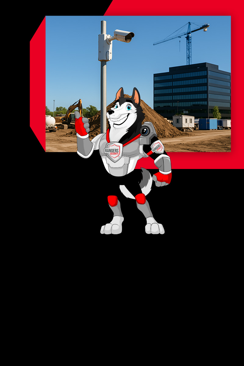 Mascot representing Rangers Security Group’s 24/7 security services in Alberta, including surveillance and on-site protection for complete peace of mind