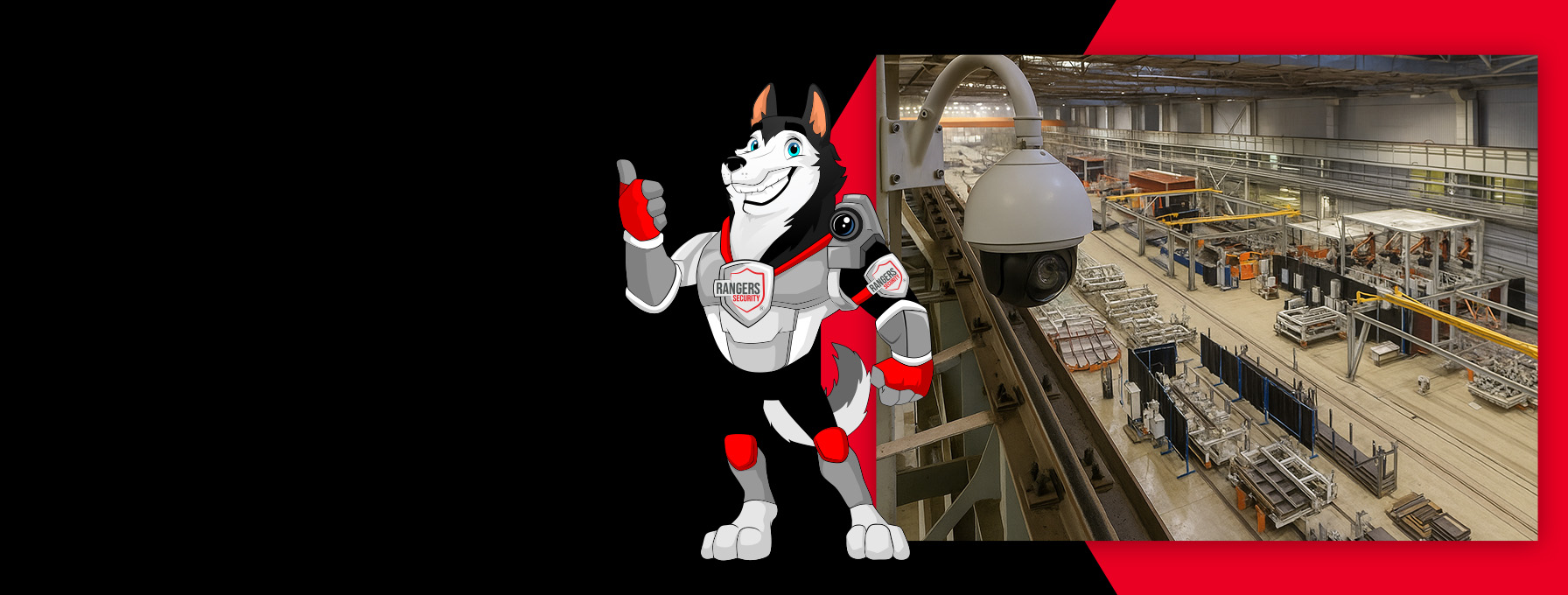 Mascot representing Rangers Security Group’s 24/7 security services in Alberta, including surveillance and on-site protection for complete peace of mind