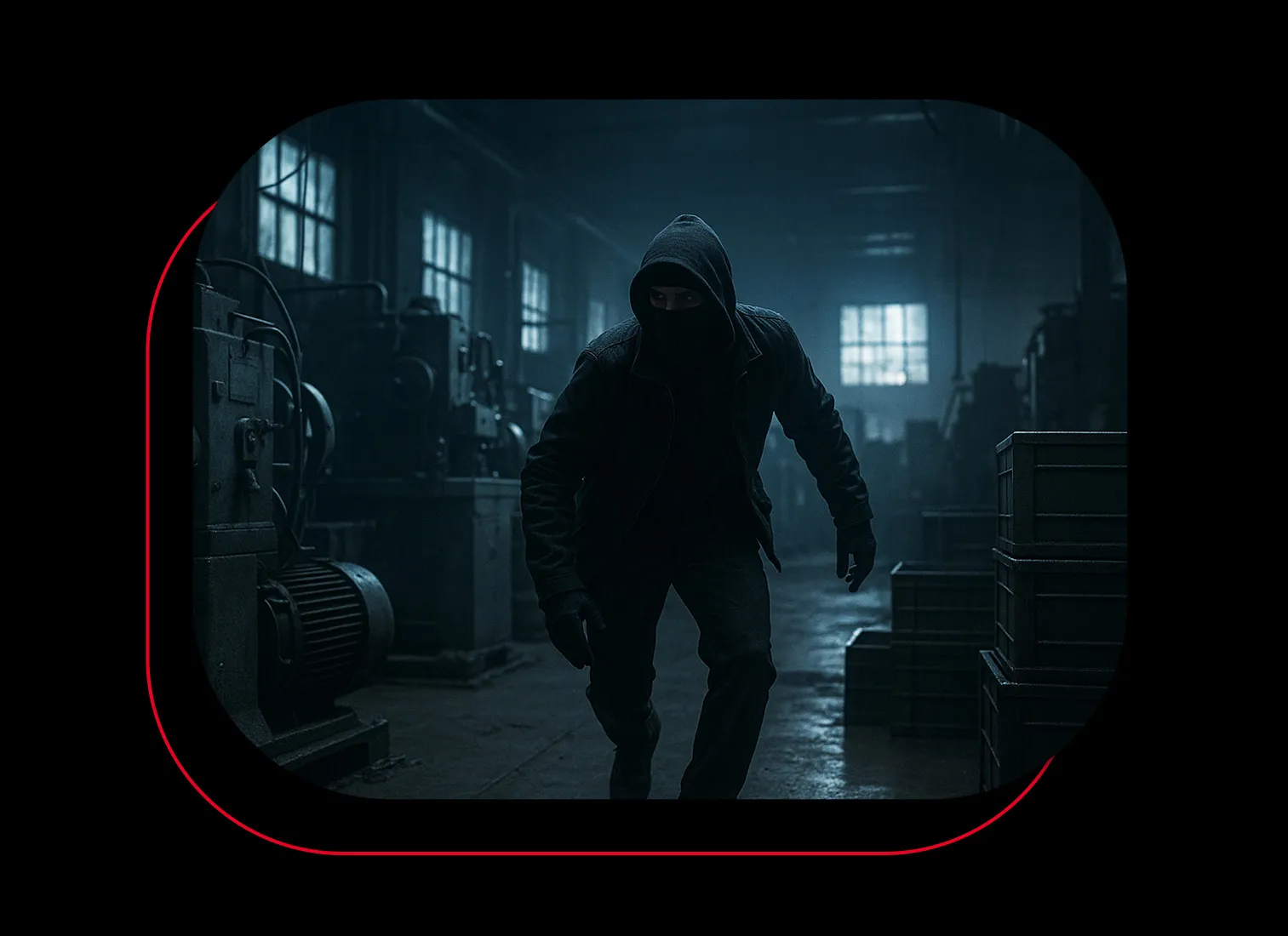 Rangers Security Group’s experts detect an intruder inside an industrial storeroom and prevent potential risks on time