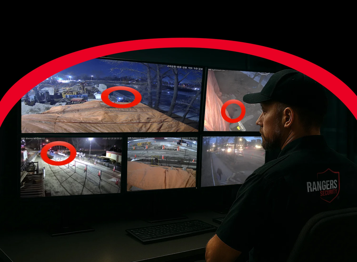 Rangers Security Group preventing trespassing at Bridgeland construction site through live video monitoring and rapid police response