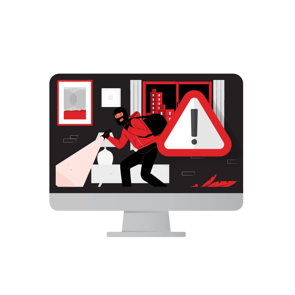 On-site theft detected through surveillance; alarms, lights, and speaker alerts activated by Rangers Security Group remotely to deter intruders