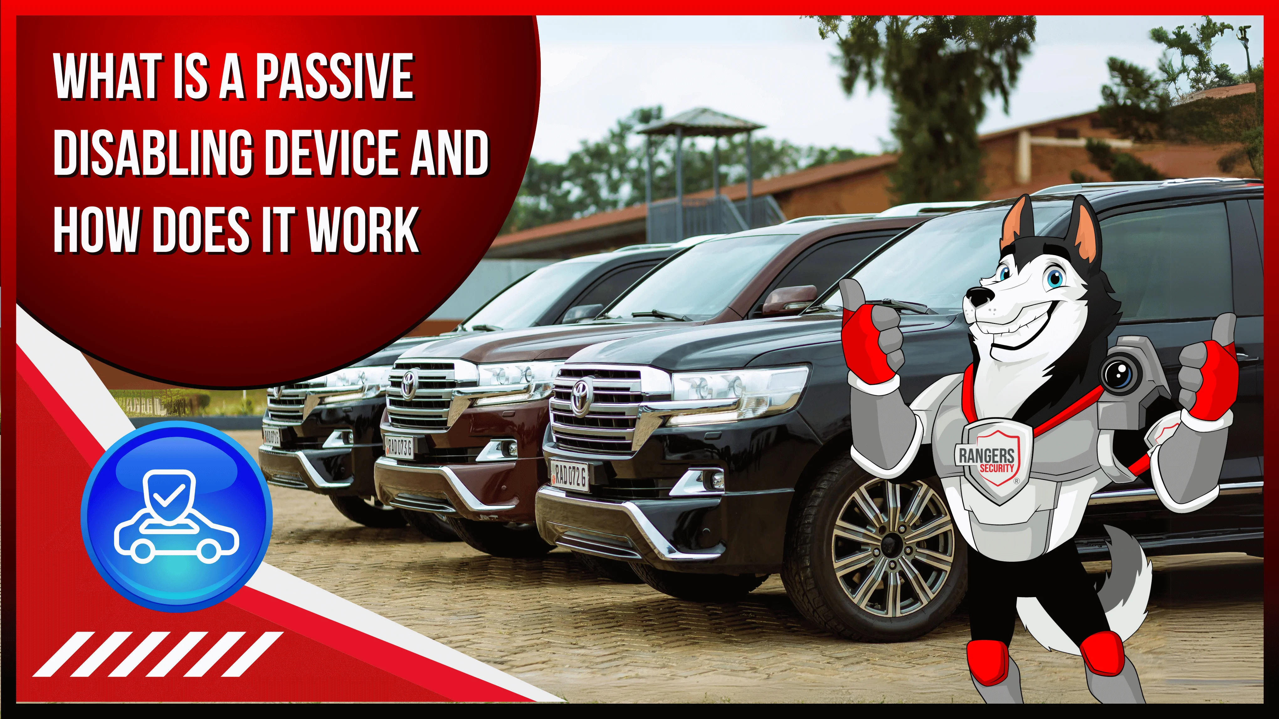 A security expert monitoring live video feeds and an on-site guard deterring a thief, with a mascot assisting to ensure full security