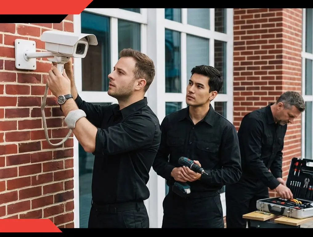 Security camera installation services in Brooks by Rangers Security Group.