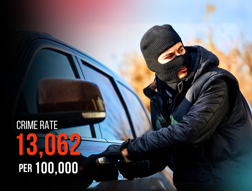 Lock-breaking incidents rise, A thief attempting to break a lock, but Rangers Security experts are always ready to stop carjackers