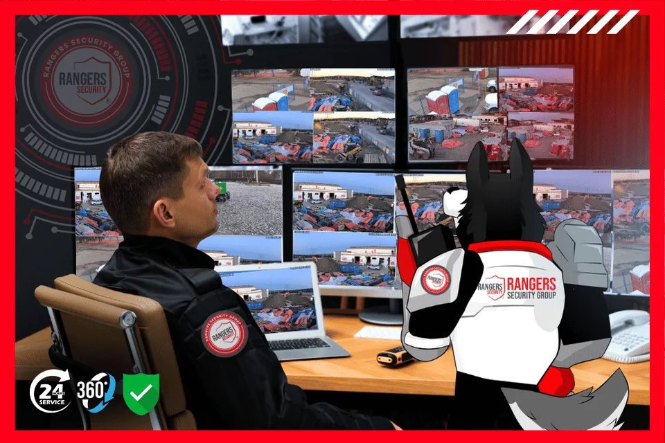 Live video monitoring expert watching real-time screens and ensuring 24/7 security in Surrey, protecting industrial properties from unauthorized access.