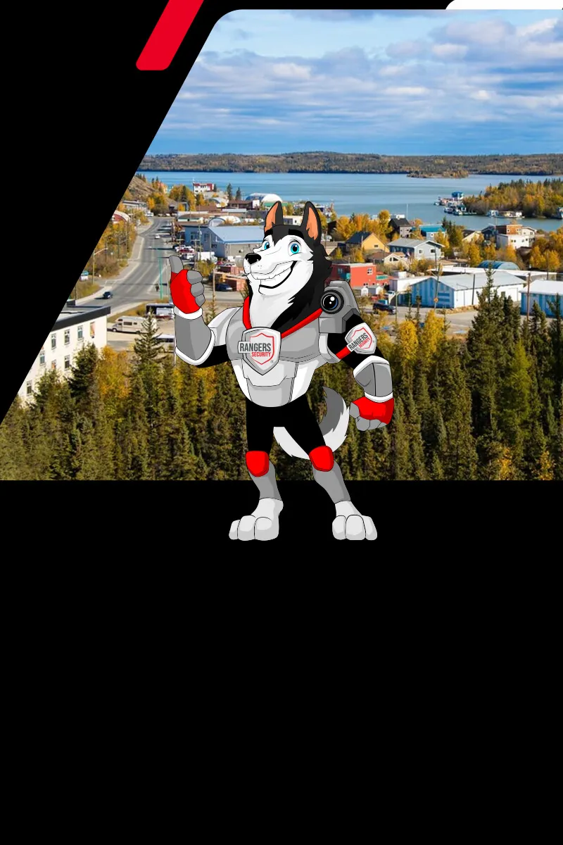 Rangers Security Group mascot emphasizing trusted security services in Northwest Territories, offering professional protection and 24/7 monitoring