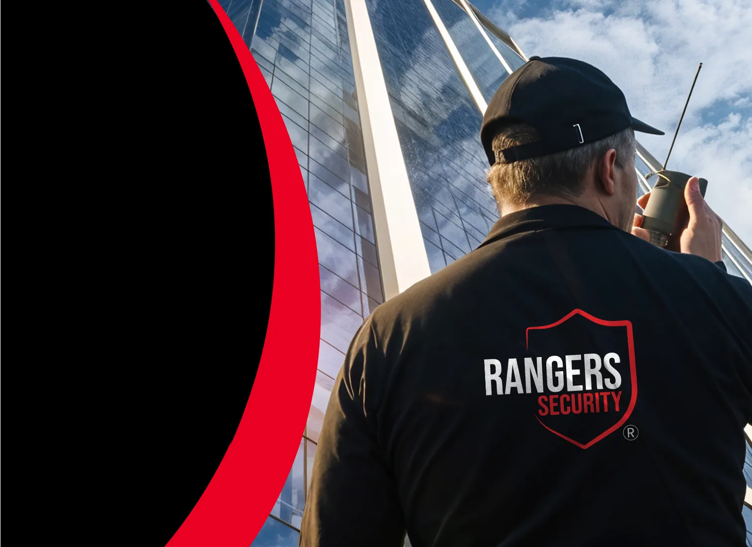 trained security expert with walkie-talkie addressing safety issues across Nunavut.